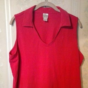 PERFECT FIT STRETCH DARK PINK SLEEVELESS TOP